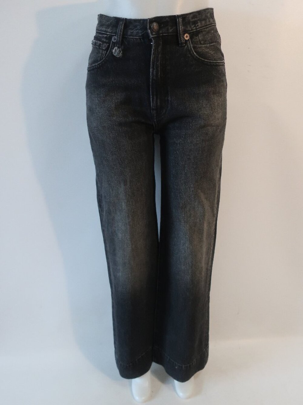 NWT Womens R13 (Item-19) Ashbury Black Wide Leg Charlotte Denim Jeans 27